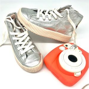 Girl Silver Zara sneakers.